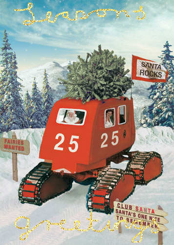 Santa Rocks Pack of 5 Christmas Greeting Cards by Max Hernn
